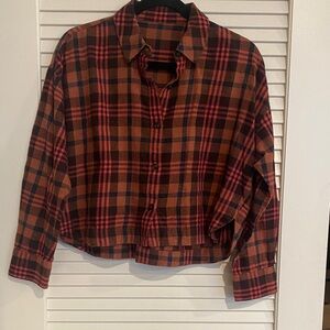 Madewell Checkered Flannel Shirt in Red and Blue